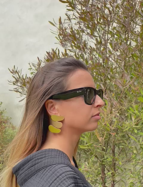 Brincos Prata Dourada 925 com 40x52 mm feitos à mão em Portugal
